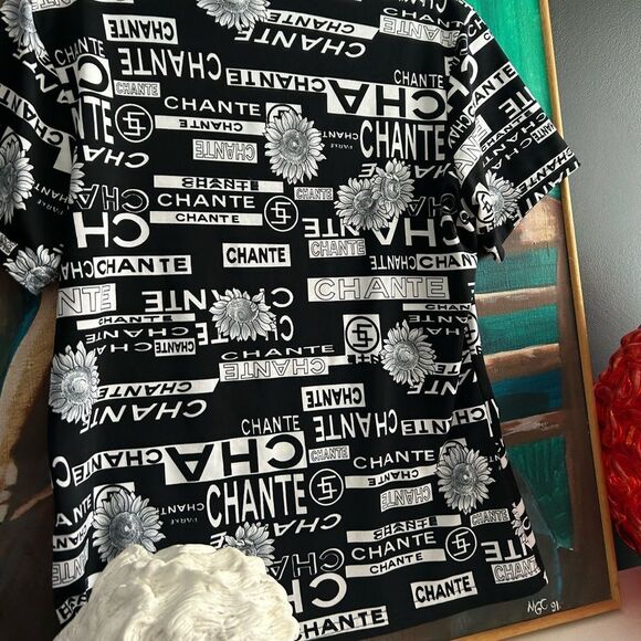 Ness Black & White Chante T-shirt size Large - Picture 15 of 16